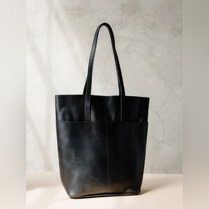Leather Salem Black Tote Bag by Able